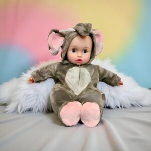 Baby Doll With 3 Animal Onesies